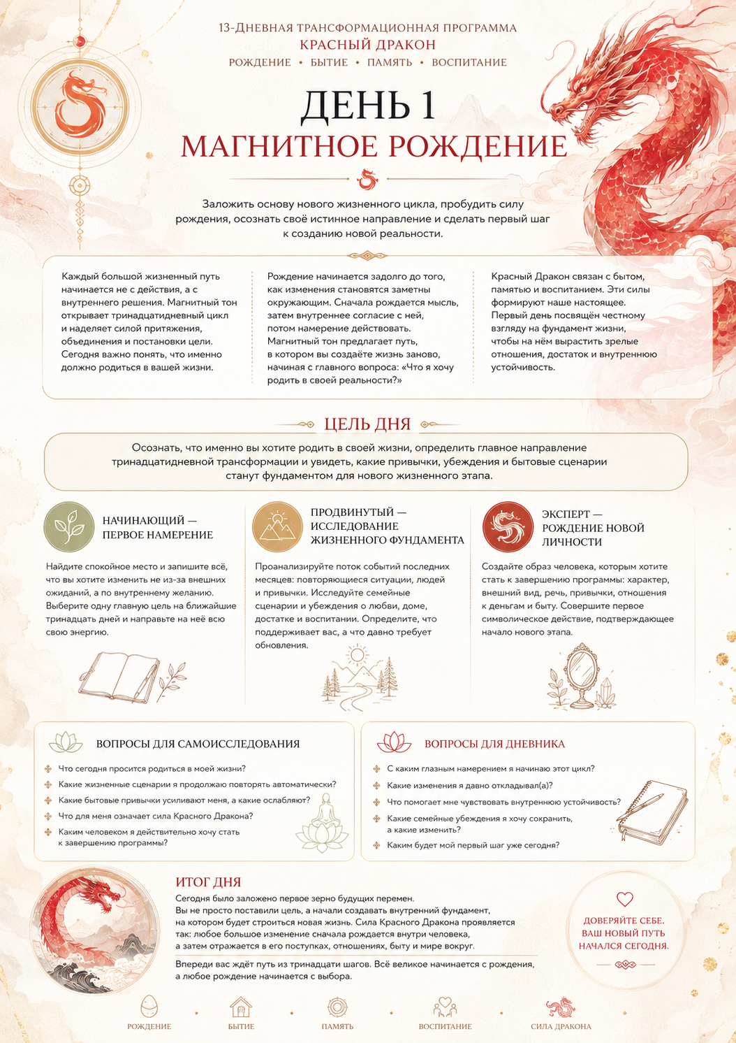 Инфографика Дня 1 — Магнитное рождение